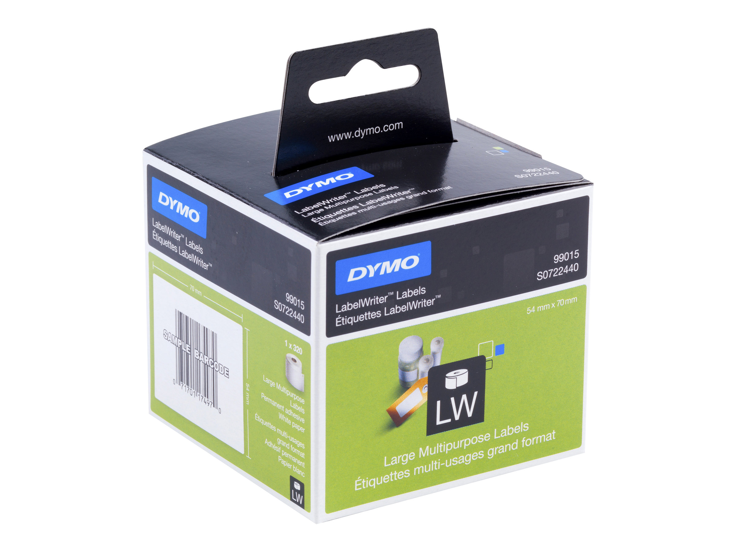 DYMO Etikettenrolle für Etikettendrucker S0722440 weiß, 54,0 x 70,0 mm, 1 x 320 Etiketten