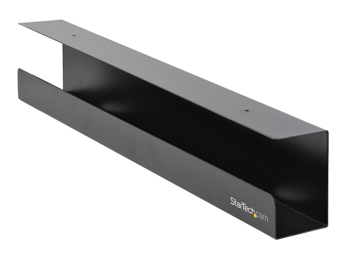 STARTECH.COM Under Desk Cable Management Tray Desk or Table Mount Cords/Wire/Power Strip Holder 60cm x 11cm