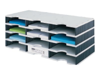 styro Sortierstation Styrodoc grau/schwarz mit 12 Faecher styro Sortierstation Styrodoc grau/schwarz mit 12 Faecher