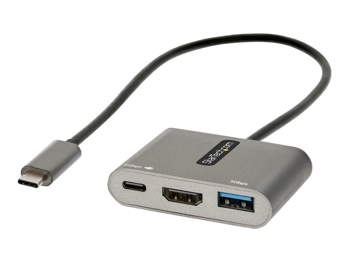 STARTECH.COM USB-C to HDMI Multiport Adapter 4K 100W PD USB 3.0 Hub 5Gbit/s USB-C zu HDMI Dock/Reiseadapter mit Stromversorgu STARTECH.COM USB-C to HDMI Multiport Adapter 4K 100W PD USB 3.0 Hub 5Gbit/s USB-C zu HDMI Dock/Reiseadapter mit Stromversorgu