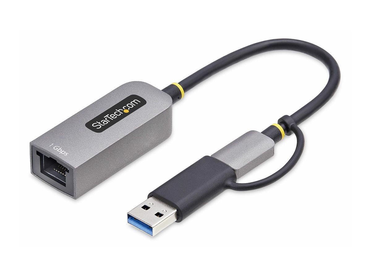 STARTECH.COM USB-C Ethernet Adapter mit USB-A Dongle 10/100/1000Mbps USB Gigabit Adapter 15cm Kabel USB Ethernet Adapter
