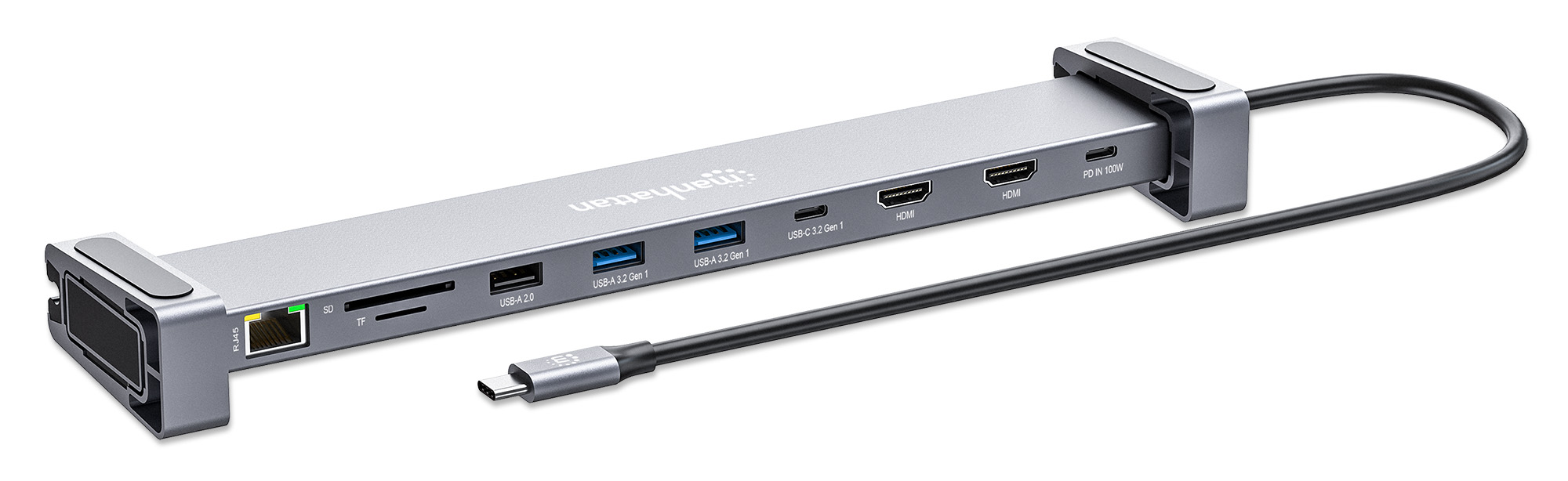Manhattan 10-in-1 Dockingstation USB-C PD 4K HDMI