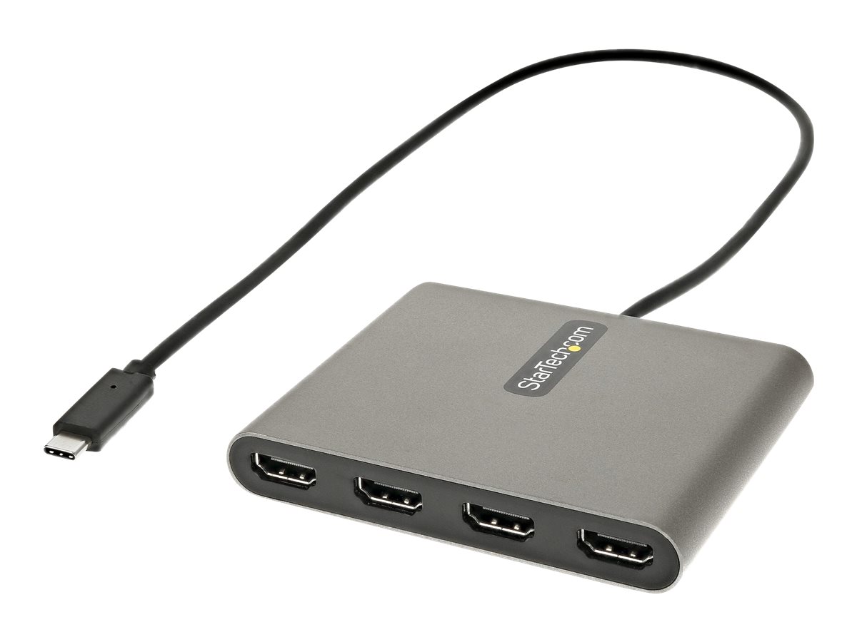 StarTech.com USB-C auf 4x HDMI Adapter - Externe Video- und Grafikkarte - USB Type-C auf Quad HDMI Display Adapter Dongle - 1080p 60Hz - Multi Monitor Splitter - Windows (USBC2HD4) - Adapterkabel - HDMI / USB - 50 cm