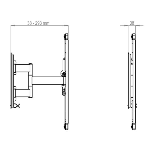 HAGOR BrackIT TnT vollbeweglicher Wandhalter 102-165cm 40-65Zoll Wandabstand 38-293mm max. VESA 400x400mm 40kg max. Traglast HAGOR BrackIT TnT vollbeweglicher Wandhalter 102-165cm 40-65Zoll Wandabstand 38-293mm max. VESA 400x400mm 40kg max. Traglast