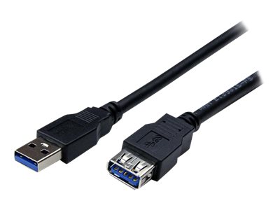 StarTech.com 2m USB 3.0 Verlängerungskabel - USB 3 Typ A auf A 2 Meter Kabel Verlängerung - Stecker/ Buchse - Schwarz - USB-Verlängerungskabel - USB Typ A bis USB Typ A - 2 m