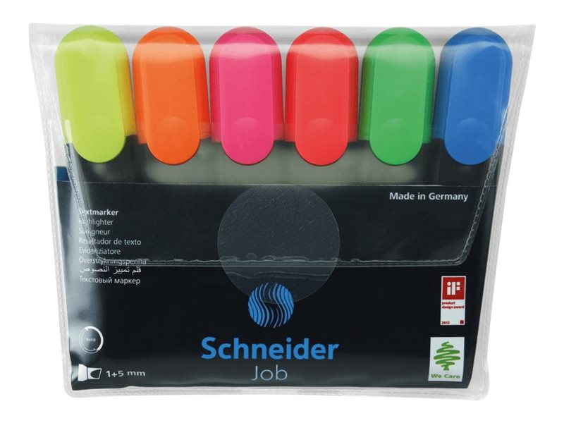 Schneider Job Textmarker farbsortiert, 6 St