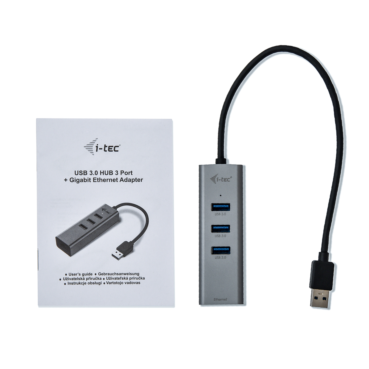 ITEC USB 30 Metal 3Port HUB mit Gigabit Ethernet Adapter 1x USB 30 auf RJ45 3x USB 30 Port LEDAnzeige