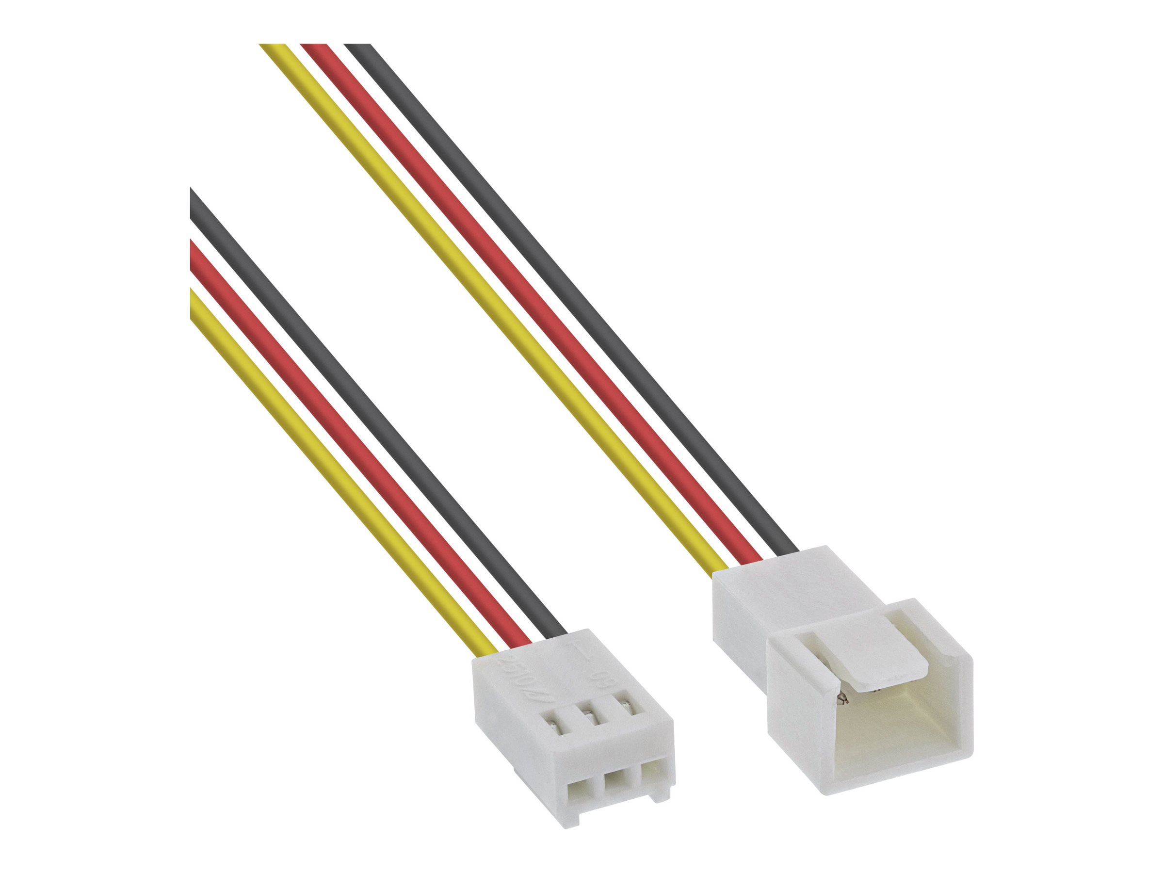INLINE Luefterkabel Verlaengerung 3pol Molex Stecker/Buchse 0,3m