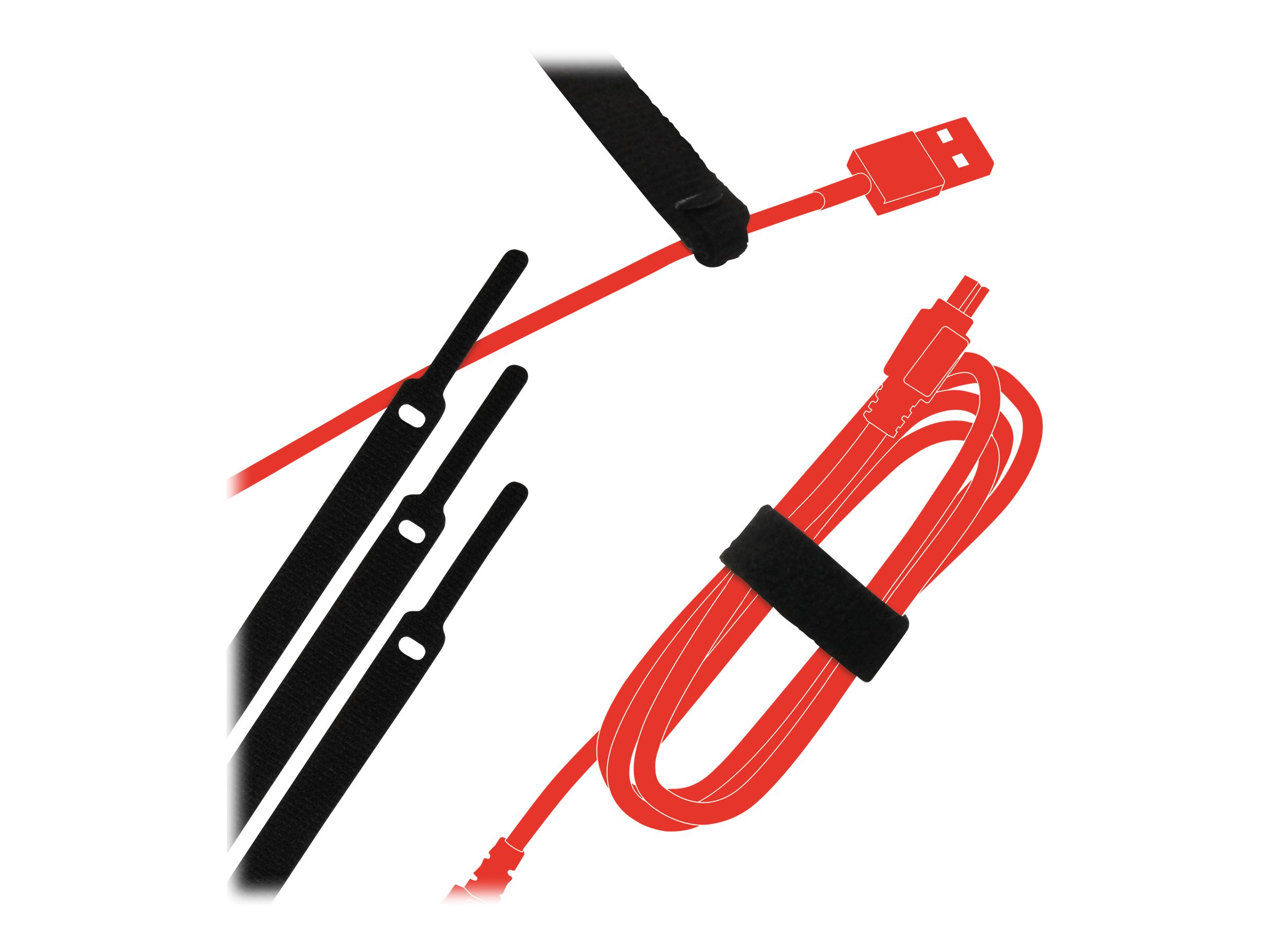 10 LABEL THE CABLE Klettkabelbinder BASIC STRAPS schwarz 10 LABEL THE CABLE Klettkabelbinder BASIC STRAPS schwarz