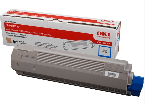 44059107 OKI C8xx Toner cyan 8000Seiten 44059107 OKI C8xx Toner cyan 8000Seiten