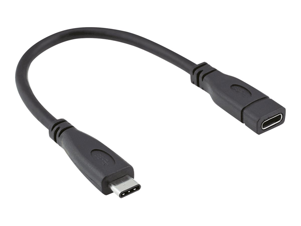 ROLINE USB 32 Gen 2 Typ C Kabelverlaengerung CC STBU schwarz 0,15m