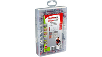 fischer easyDIY Box Outdoor EasyHook rostfrei 563577 Duebel- und Schrauben-Sortiment, 128 St.