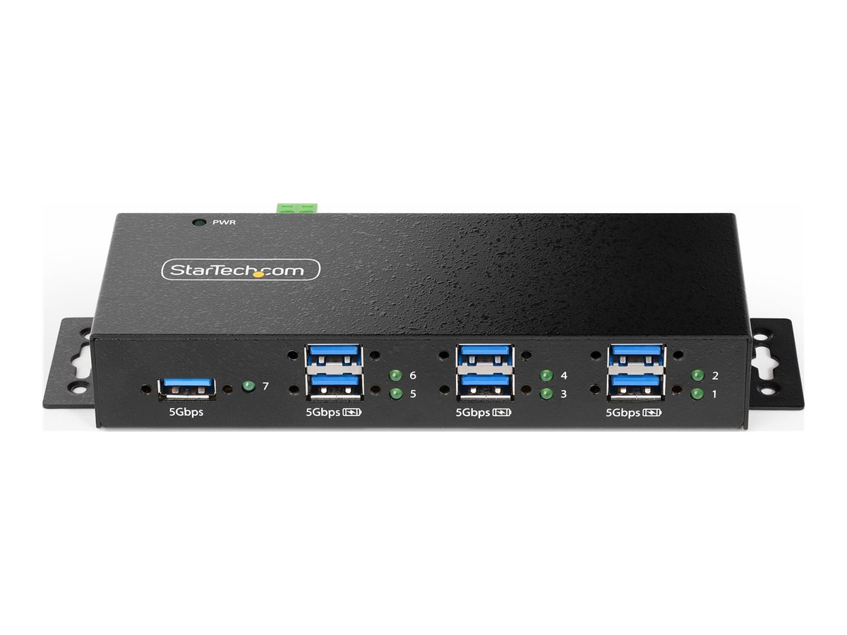 STARTECHCOM 7Port USB 30 Hub Managed Industriegehaeuse ESDuberspannungsschutz WandTischSchienenmontage 5Gbps USB Verteiler