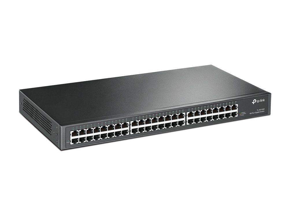 TP-LINK TL-SG1048 48-Port Gigabit 48,26cm 19Zoll Rackmount Switch 48x 10/100/1000Mbit/s-RJ45-Ports Stahlgehaeuse