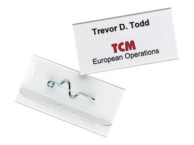 100 DURABLE Namensschilder mit Nadel 6,0 x 3,0 cm