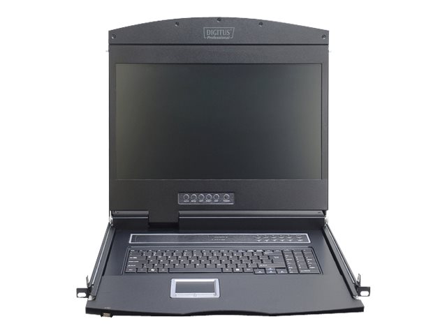 DIGITUS Modulare Konsole mit 48,3cm 19Zoll TFT 16 Port KVM Touchpad deutsche Tastatur RAL 9005 - schwarz DIGITUS Modulare Konsole mit 48,3cm 19Zoll TFT 16 Port KVM Touchpad deutsche Tastatur RAL 9005 - schwarz