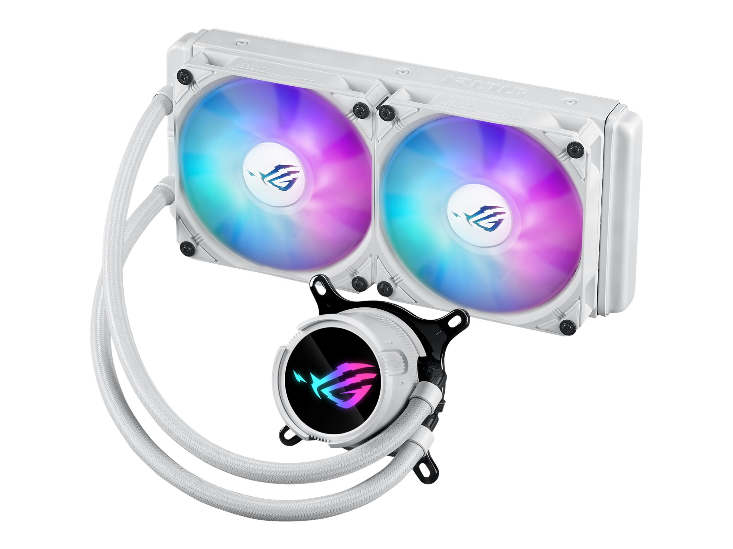 ASUS ROG Strix LC III 240 ARGB WHT allinone CPU liquid cooler with 360 rotatable water block Premium ROG ARGB fans