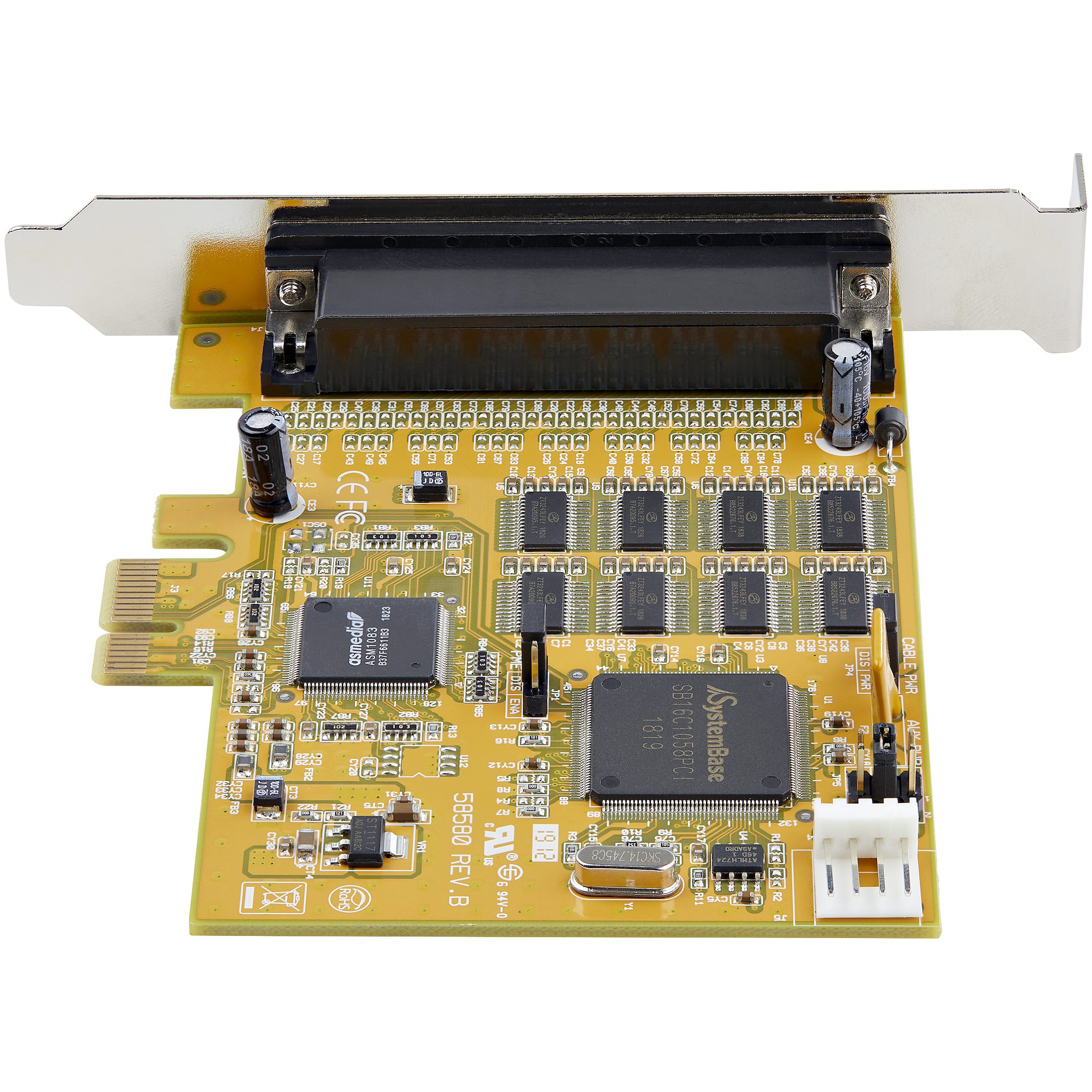STARTECHCOM 8 Port PCI Express RS232 Serielle adapterkarte PCIe zu Seriel DB9 RS232 Controllerkarte 16C1050 UART 15kV ESD