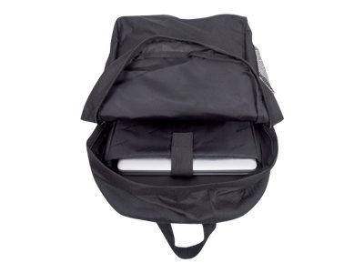 MANHATTAN Knappack Notebook Rucksack fuer Notebooks bis 37,5 cm 15,6 Top Load schwarz Leichtes strapazierfaehiges Material