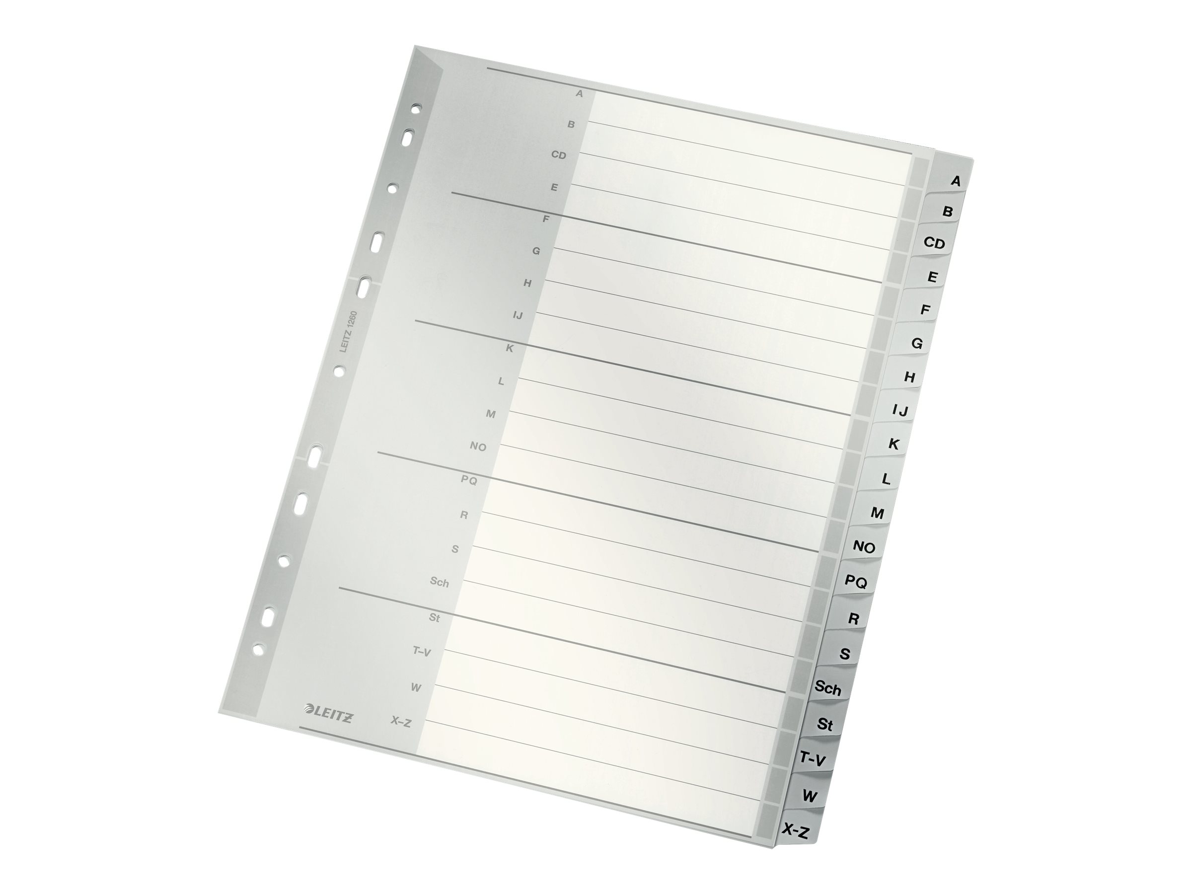 LEITZ Ordnerregister 1260 Vollformat, ueberbreite A-Z grau 20-teilig, 1 Satz LEITZ Ordnerregister 1260 Vollformat, ueberbreite A-Z grau 20-teilig, 1 Satz