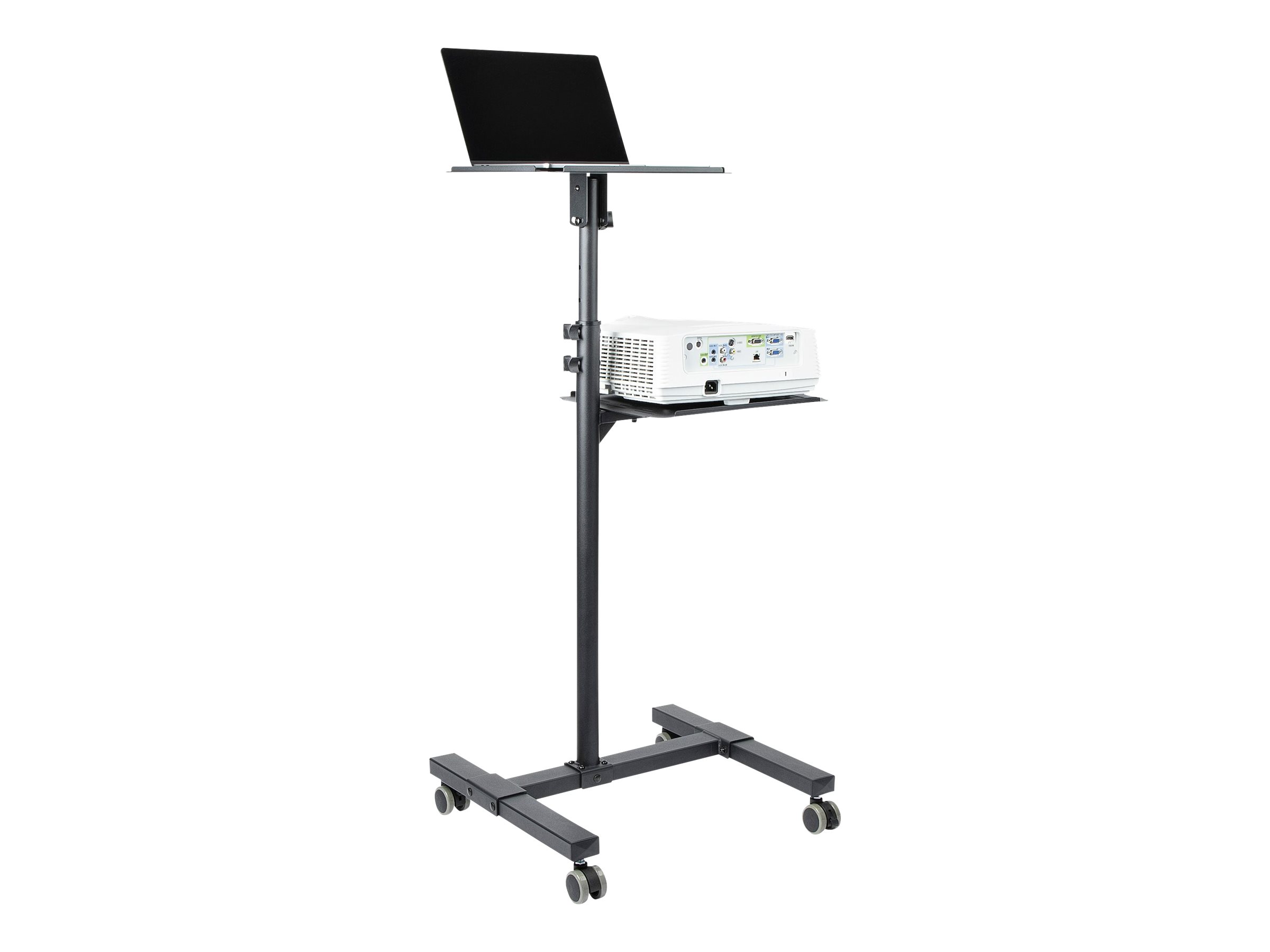 STARTECH.COM Mobile Projektor und Laptopstaender - 2 Regale fuer jeweils 10 kg - hoehenverstellbar mit feststellbaren Raedern