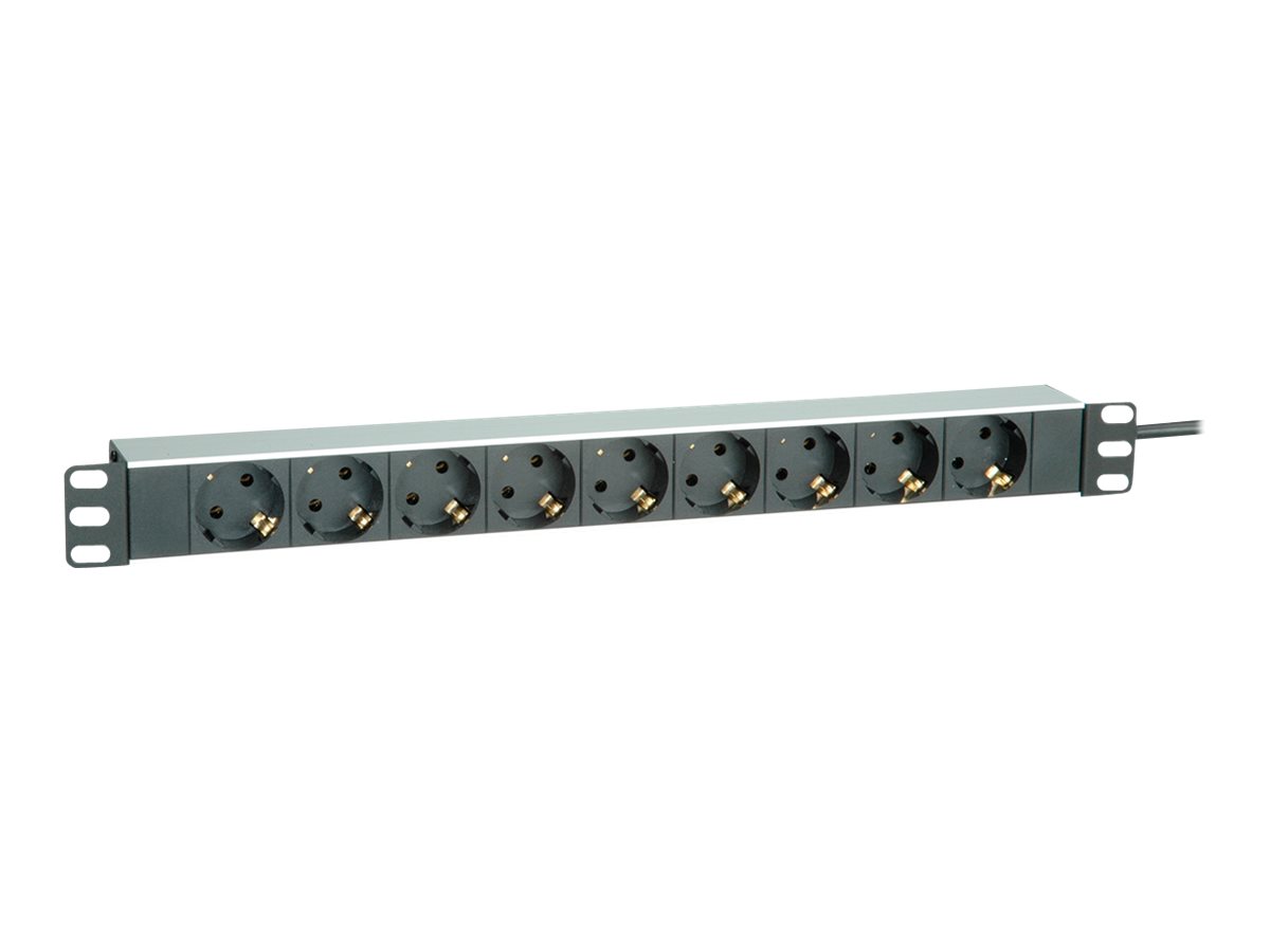 ROLINE 48,26cm 19Zoll-Steckdosenleiste 9fach Aluminium 2m