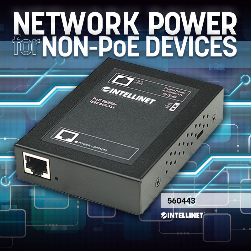 INTELLINET Gigabit PoE Splitter Power over Ethernet IEEE 8023ataf mit 5 7,5 9 12 V DC Ausgangsspannung