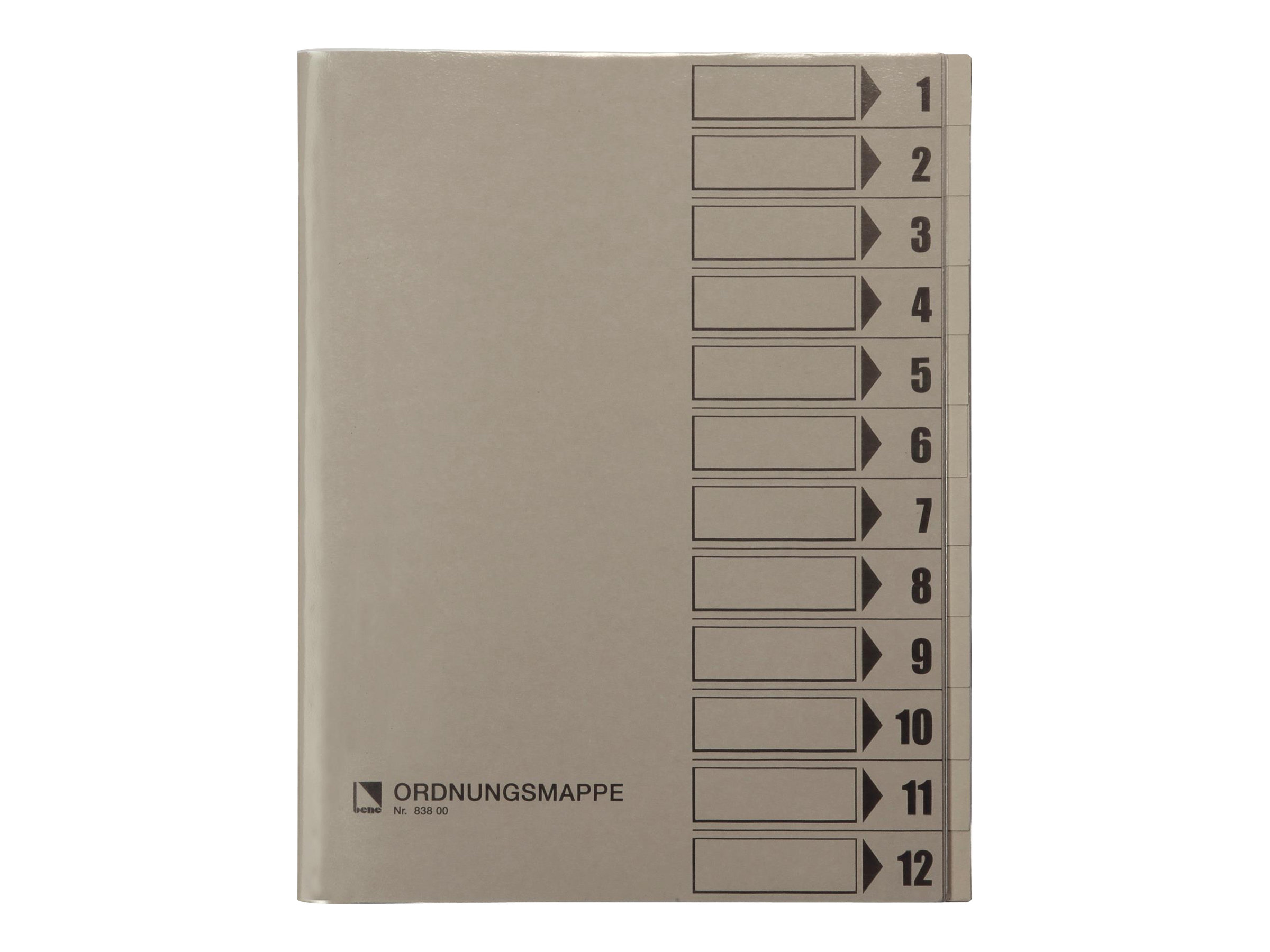 bene Ordnungsmappe 12 Fächer grau, 1 St