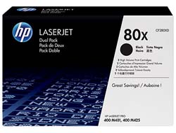 HP 80X (CF280XD) schwarz Tonerkartuschen, 2er-Set HP 80X (CF280XD) schwarz Tonerkartuschen, 2er-Set
