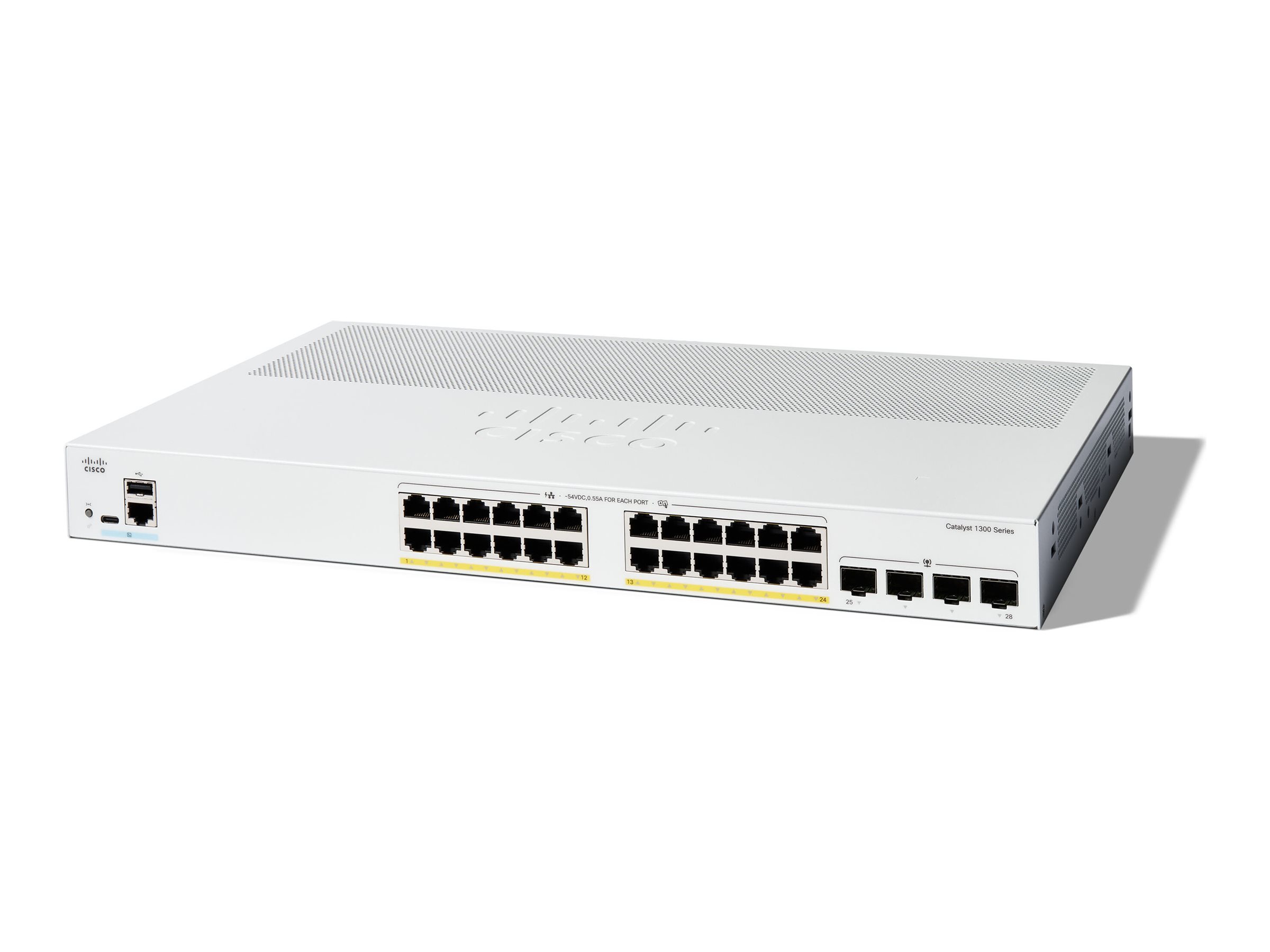 CISCO Catalyst 1300 24-Port Switch / PoE+ with 195W power budget / 4 x 1G SFP Uplinks