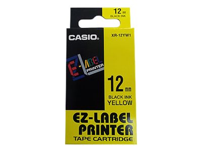 CASIO Schriftband XR-12YW XR-12YW1, 12 mm schwarz auf gelb CASIO Schriftband XR-12YW XR-12YW1, 12 mm schwarz auf gelb
