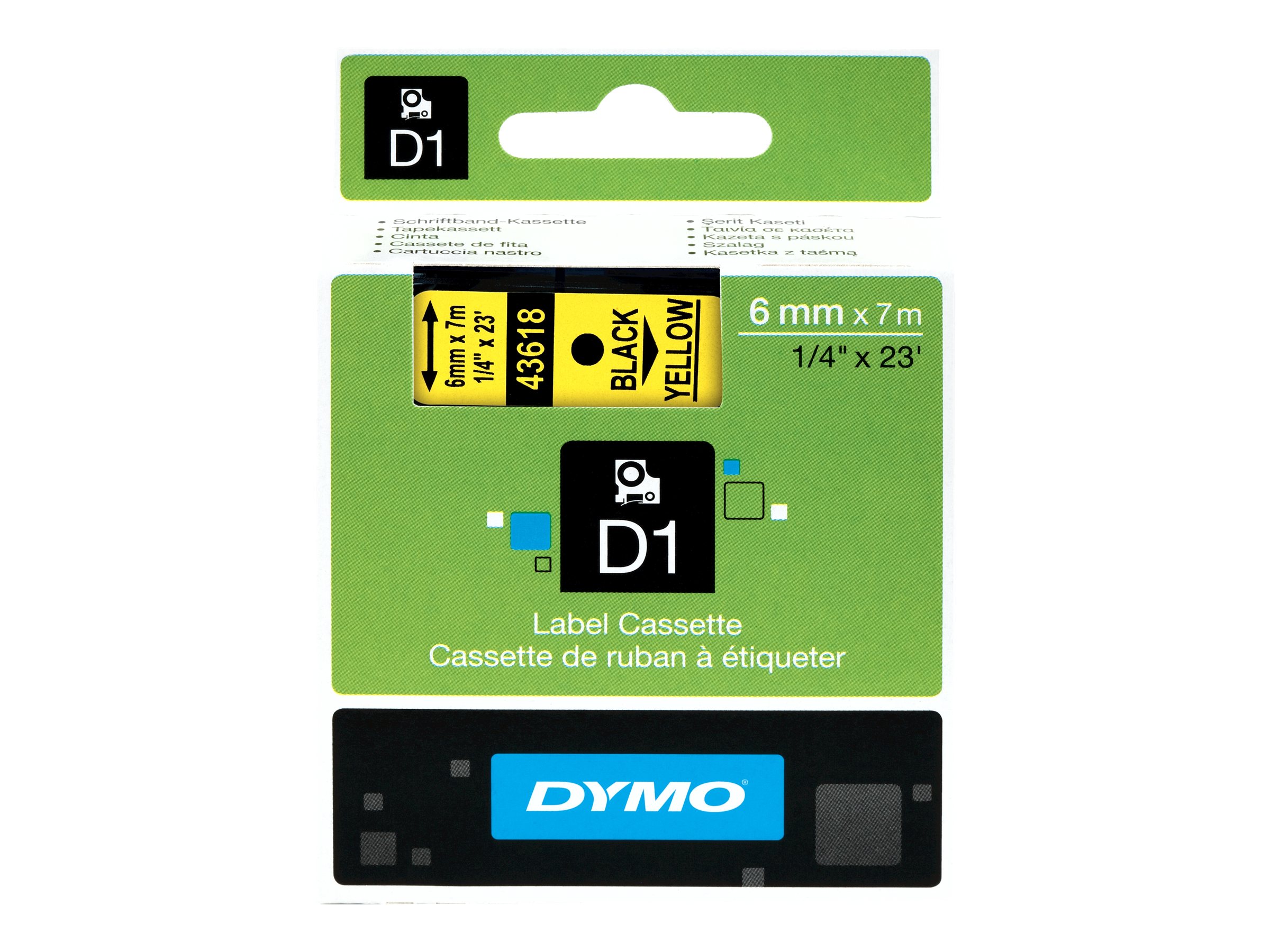 S0720790 DYMO D1 6mm SCHWARZ-GELB