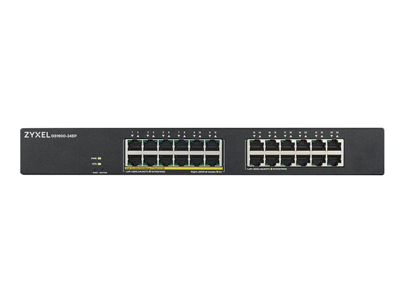ZYXEL GS1900-24EP 24-port GbE L2 12 Port PoE Smart Switch rackmount 130 Watt