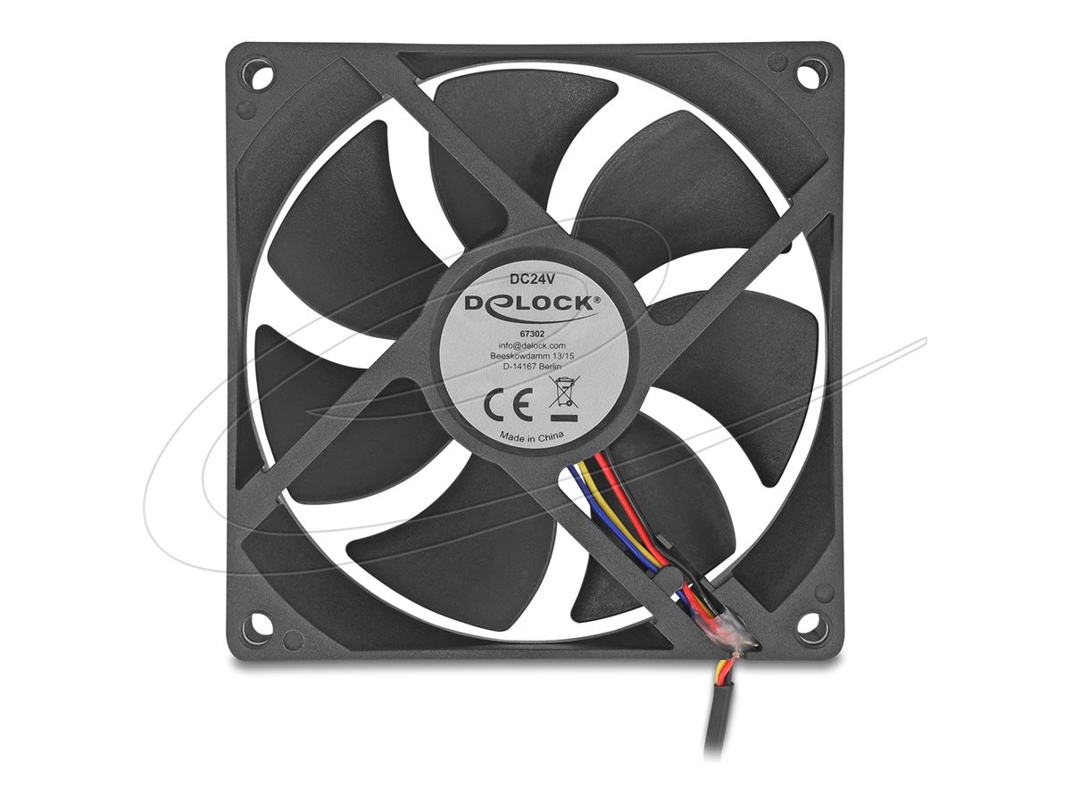 DELOCK Axiallufter 24 V DC 92 x 92 x 25mm schwarz