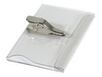 25 DURABLE Namensschilder mit Krokoklemme 9,0 x 5,4 cm