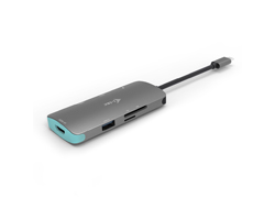I-TEC USB C Metal Nano Docking Station 1xHDMI 4K 1xSD Kartenleser 1xmicroSD Kartenleser 3xUSB 3.0 Port 1xUSB-C PD kompatible mit TB3