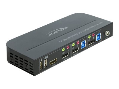 DELOCK DisplayPort 1.4 KVM Switch 8K 30Hz mit USB 3.0 und Audio