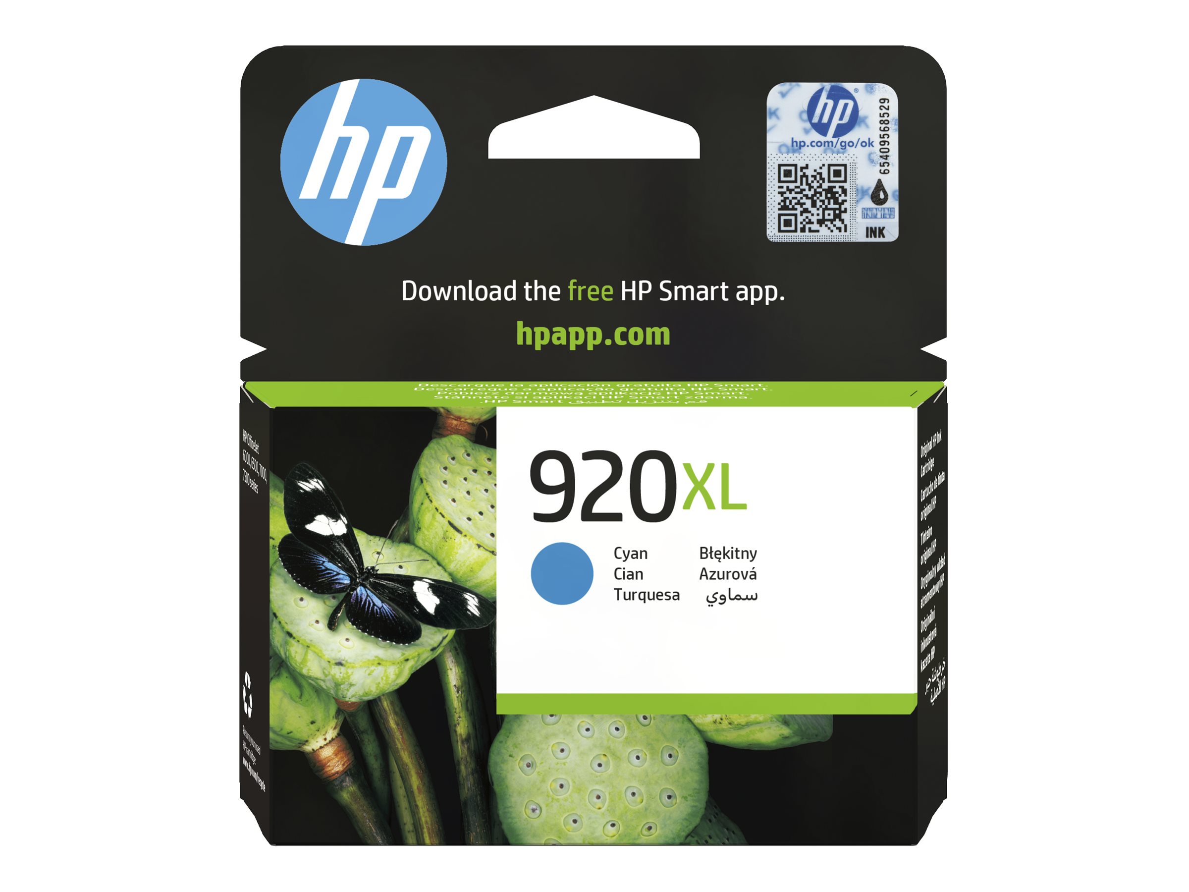 HP 920XL original Ink cartridge CD972AE BGX cyan high capacity 700 pages 1-pack HP 920XL original Ink cartridge CD972AE BGX cyan high capacity 700 pages 1-pack