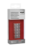SIGEL C5 Strong Magnete silber, Metall 1,0 x 1,0 x 1,0 cm, 10 St. SIGEL C5 Strong Magnete silber, Metall 1,0 x 1,0 x 1,0 cm, 10 St.