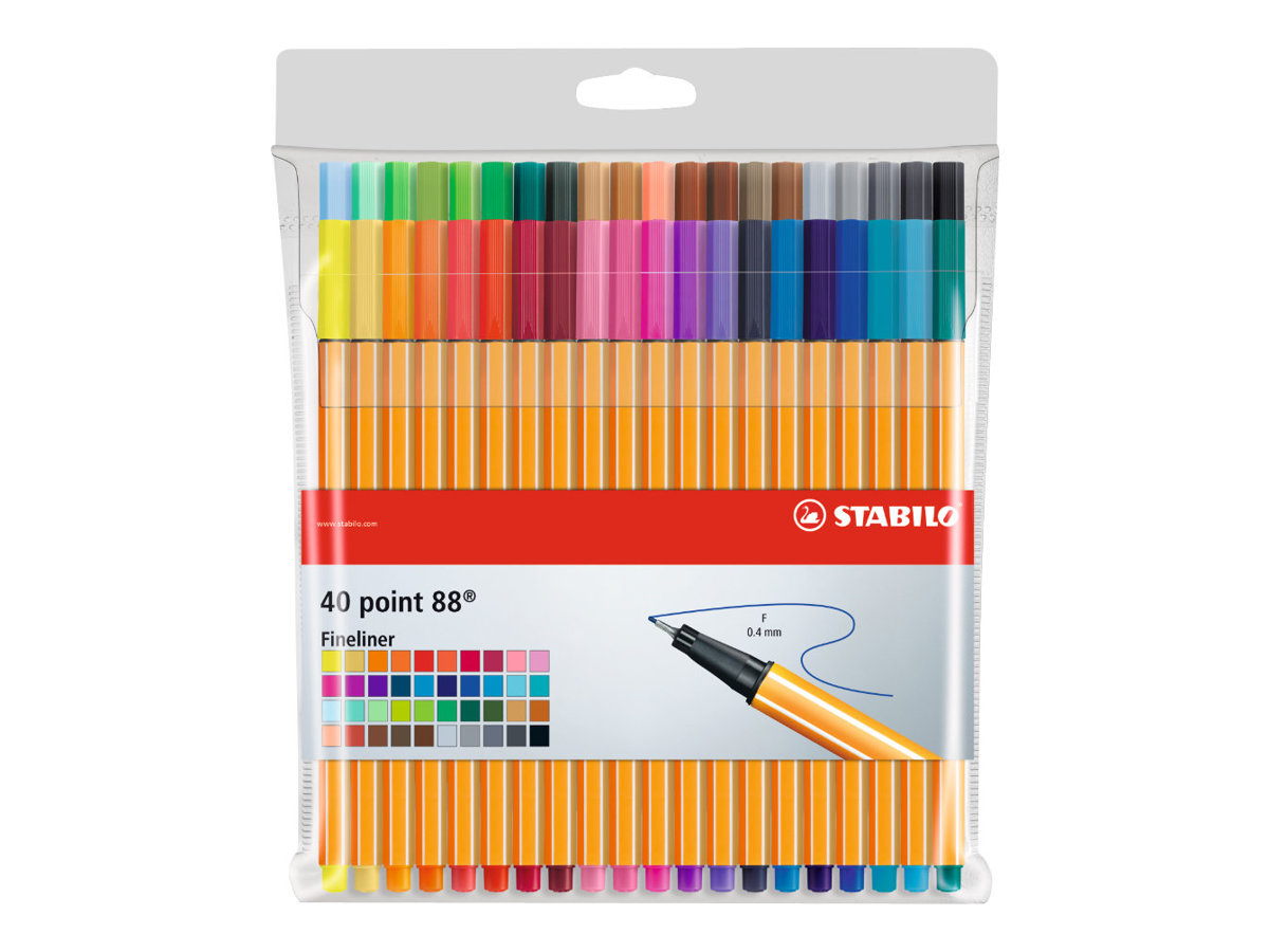 STABILO Point 88 Fineliner farbsortiert 0,4 mm, 40 St. STABILO Point 88 Fineliner farbsortiert 0,4 mm, 40 St.