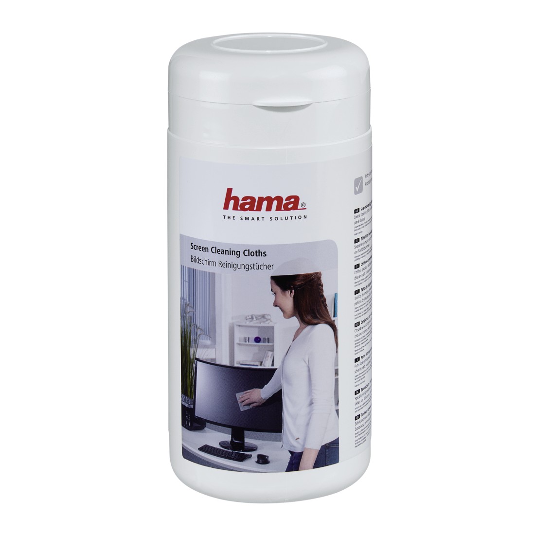 hama BildschirmReinigungstuecher 1lagig weiss, 100 Tuecher