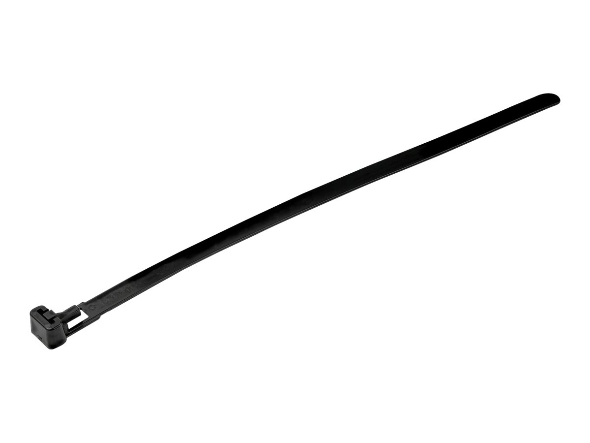 STARTECHCOM Cable Ties 203x4mm reusable detachable nylon ties inside and outside 94V2 UL black 100 pieces
