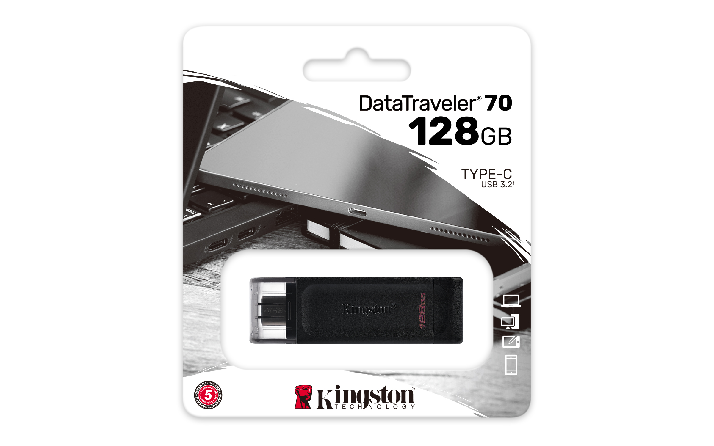 KINGSTON 128GB USBC32 Gen1 DataTraveler 70