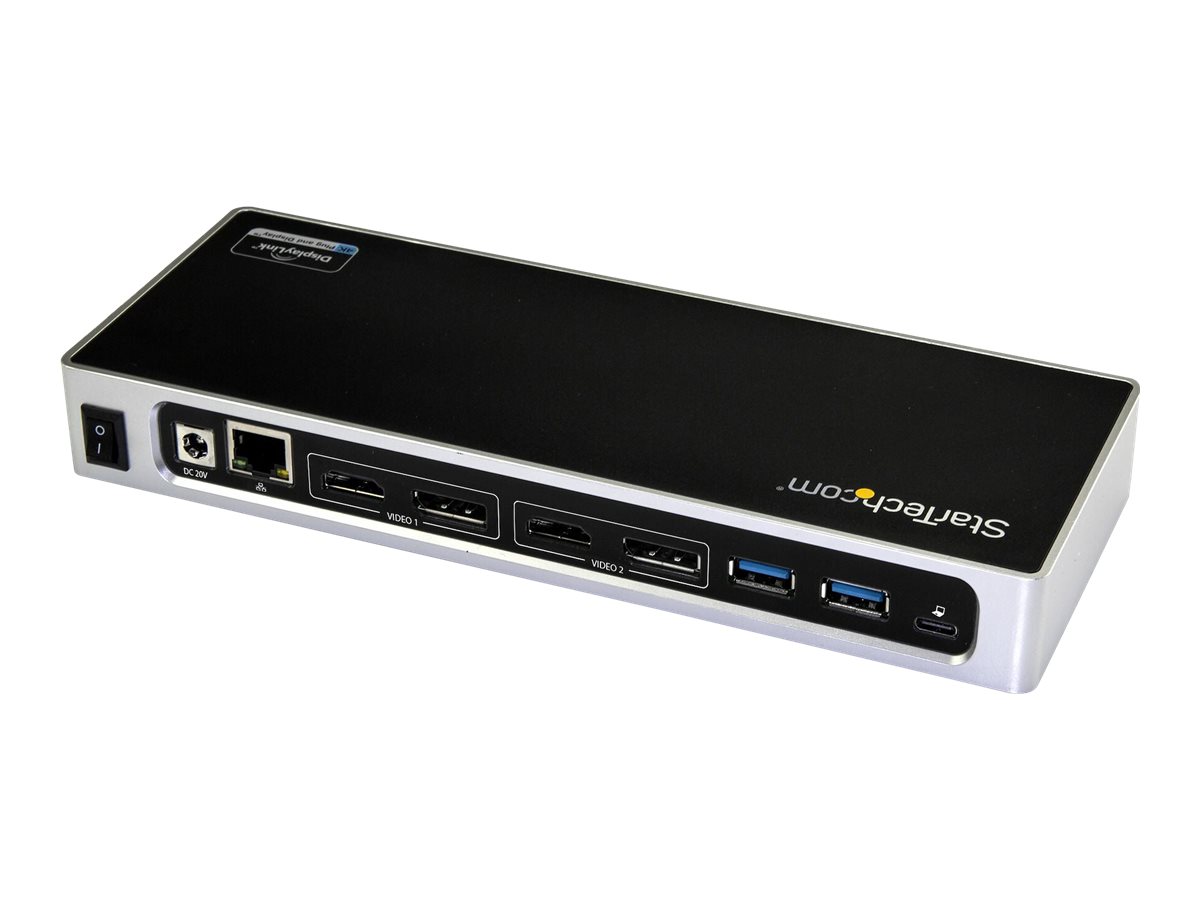 STARTECH.COM USB 3.0 Docking Station - USB-C - Dual HDMI or DP - Dual 4K - For Windows - 6 USB Ports - Laptop Docking Station