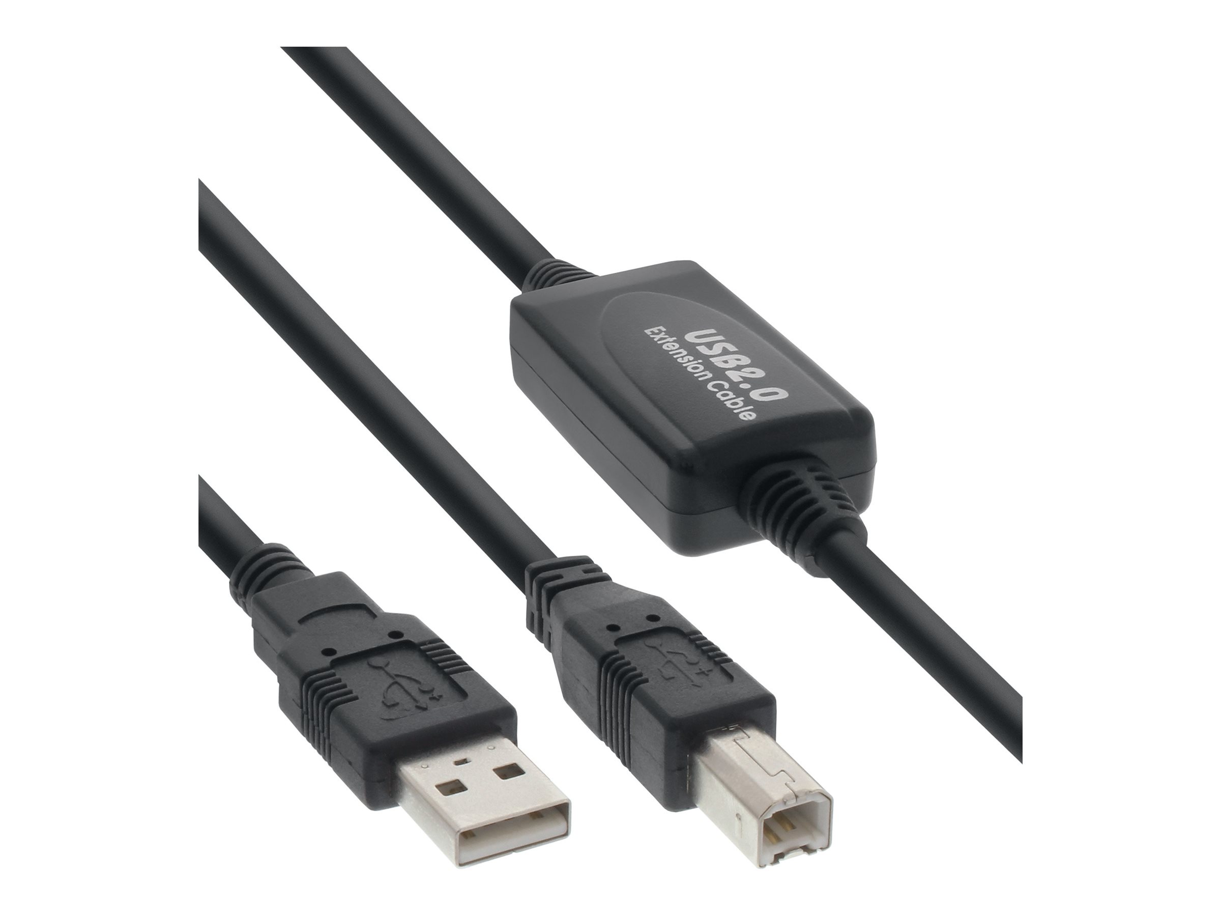INLINE USB 2.0 Aktivkabel mit Signalverstaerkung St A an St B 10m