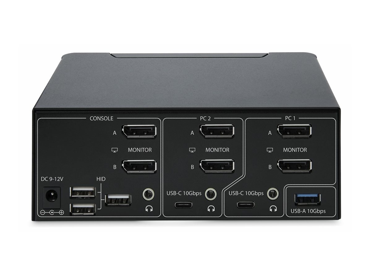 STARTECHCOM 2Port DualMonitor DisplayPort KVM Switch DP 14 8K 60Hz 4K 144Hz 2x USB 32 10Gbps Ports KVM Umschalter