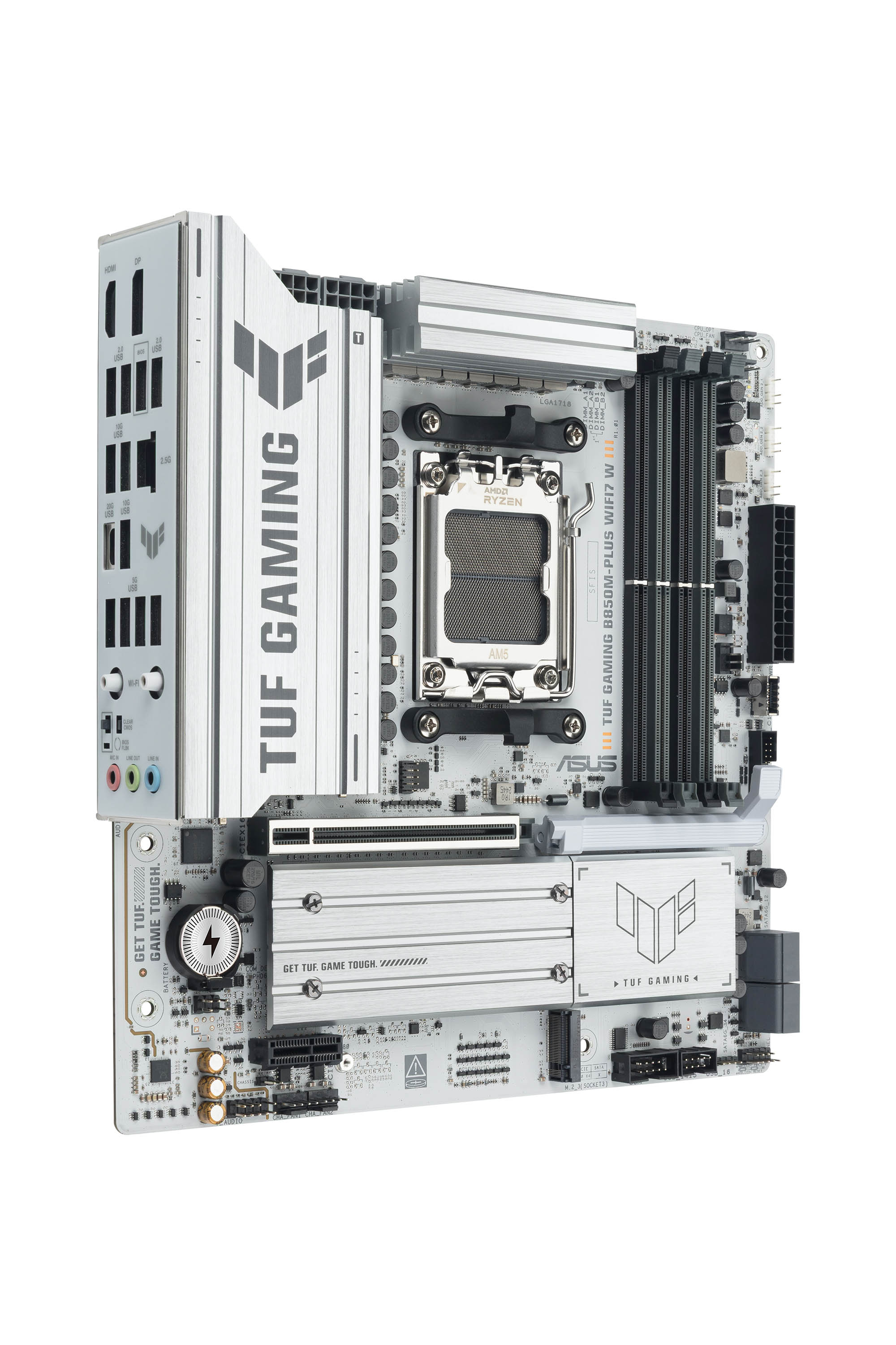 ASUS AMD TUF GAMING B850MPLUS WIFI7 W MicroATX motherboard DDR5 PCIe 50 3xM2 1xHDMI 1xDisplayPort