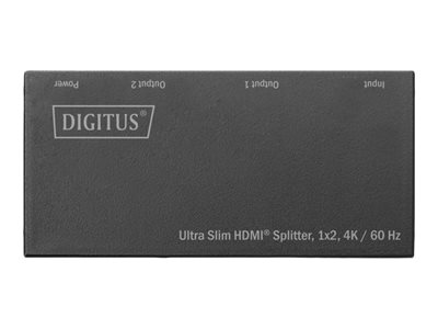 DIGITUS DS-45322 Ultra Slim HDMI Splitter 1x2 4K/60Hz HDR HDCP 2.2 18 Gbps Micro USB Power