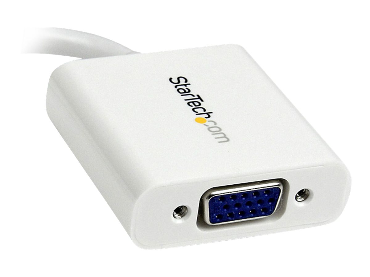 StarTech.com Mini DisplayPort to VGA Adapter - White - 1080p - Thunderbolt to VGA Monitor Adapter - Mini DP to VGA Converter (MDP2VGAW) - Videokonverter - weiß