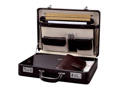 Alassio Aktenkoffer TAORMINA Leder schwarz 45,5 x 12,0 x 33,0 cm